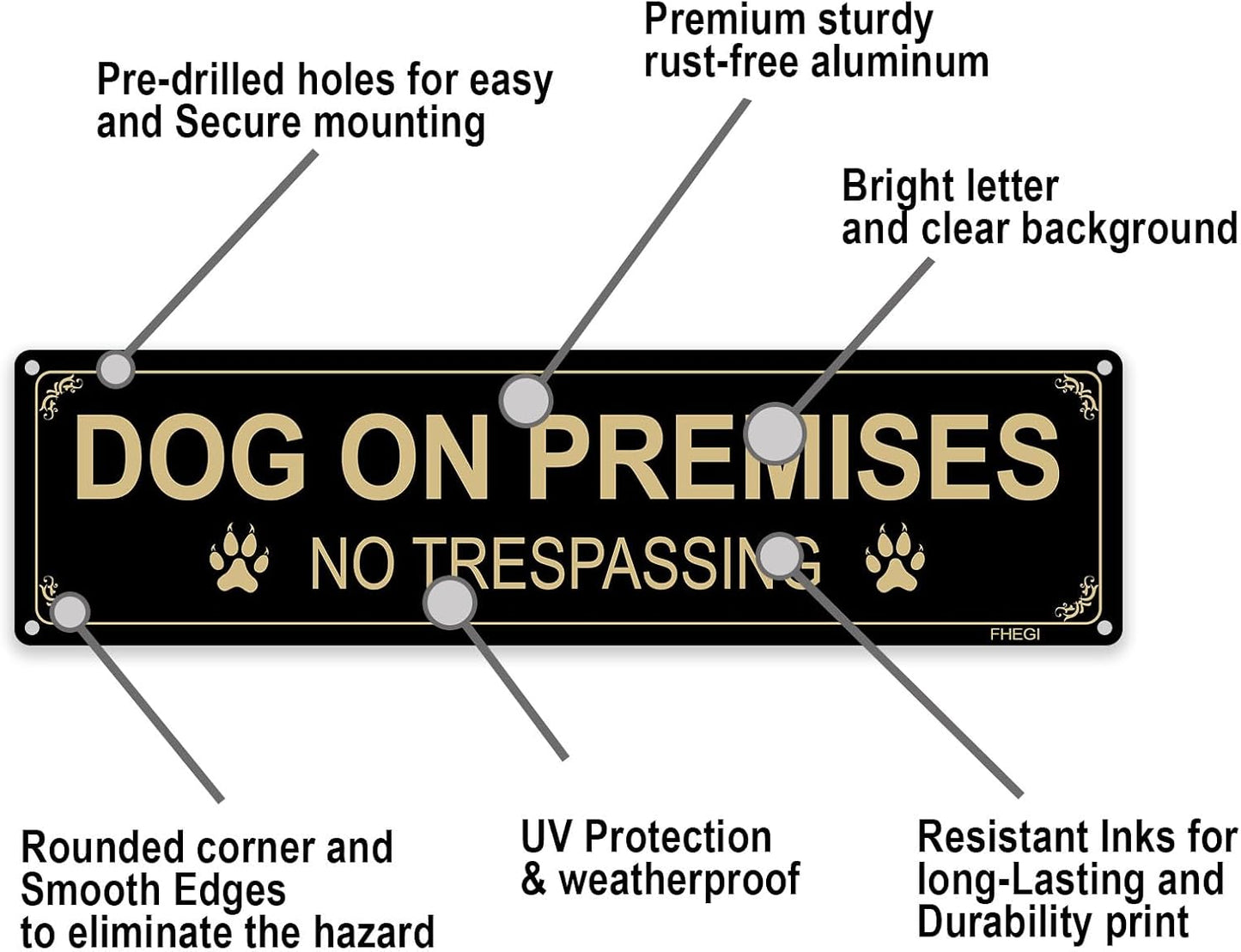 2 Carteles No Trespassing Aluminio 12x3pulg Resistente Negro