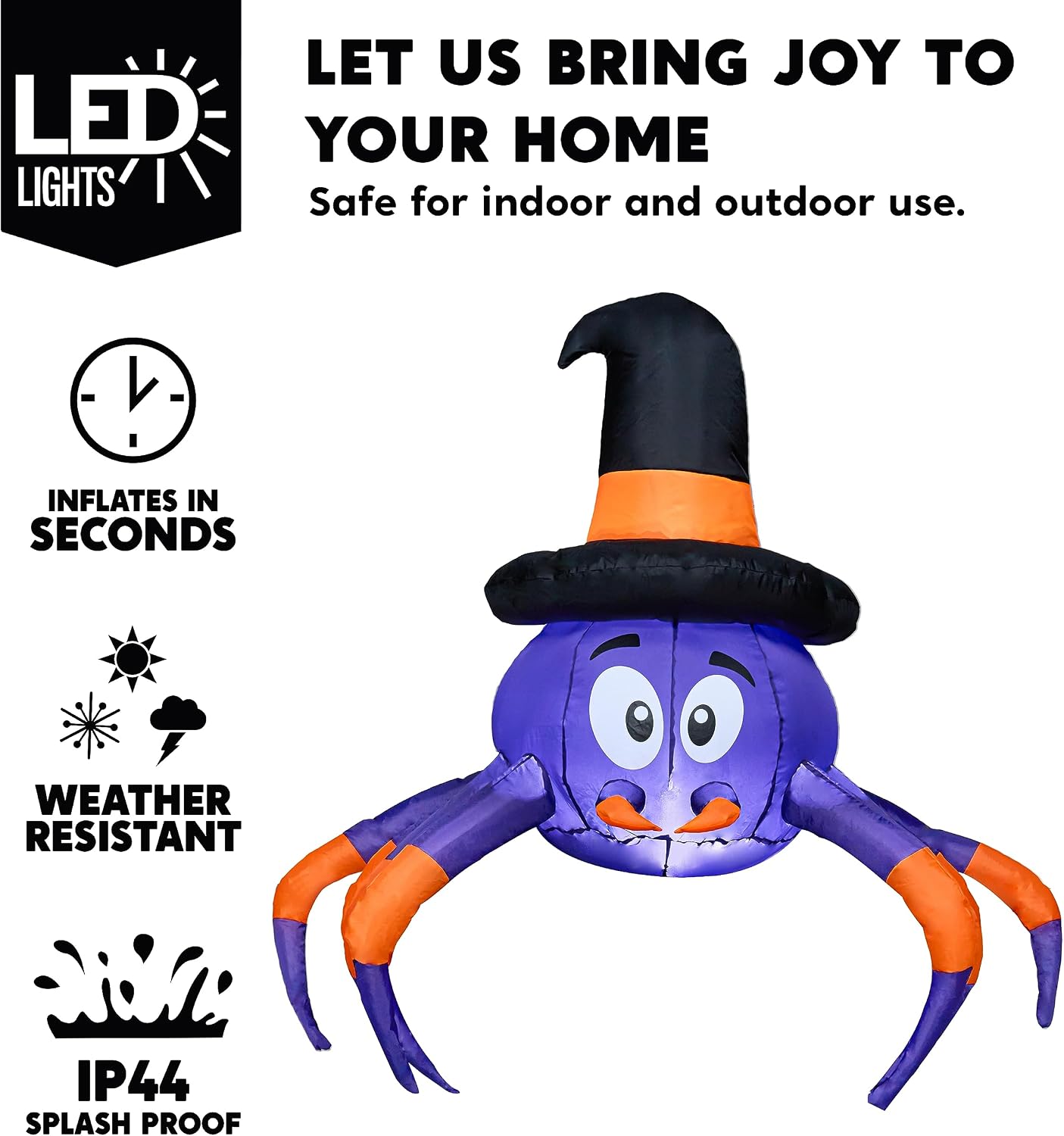 Decoración inflable araña Halloween para auto y patio