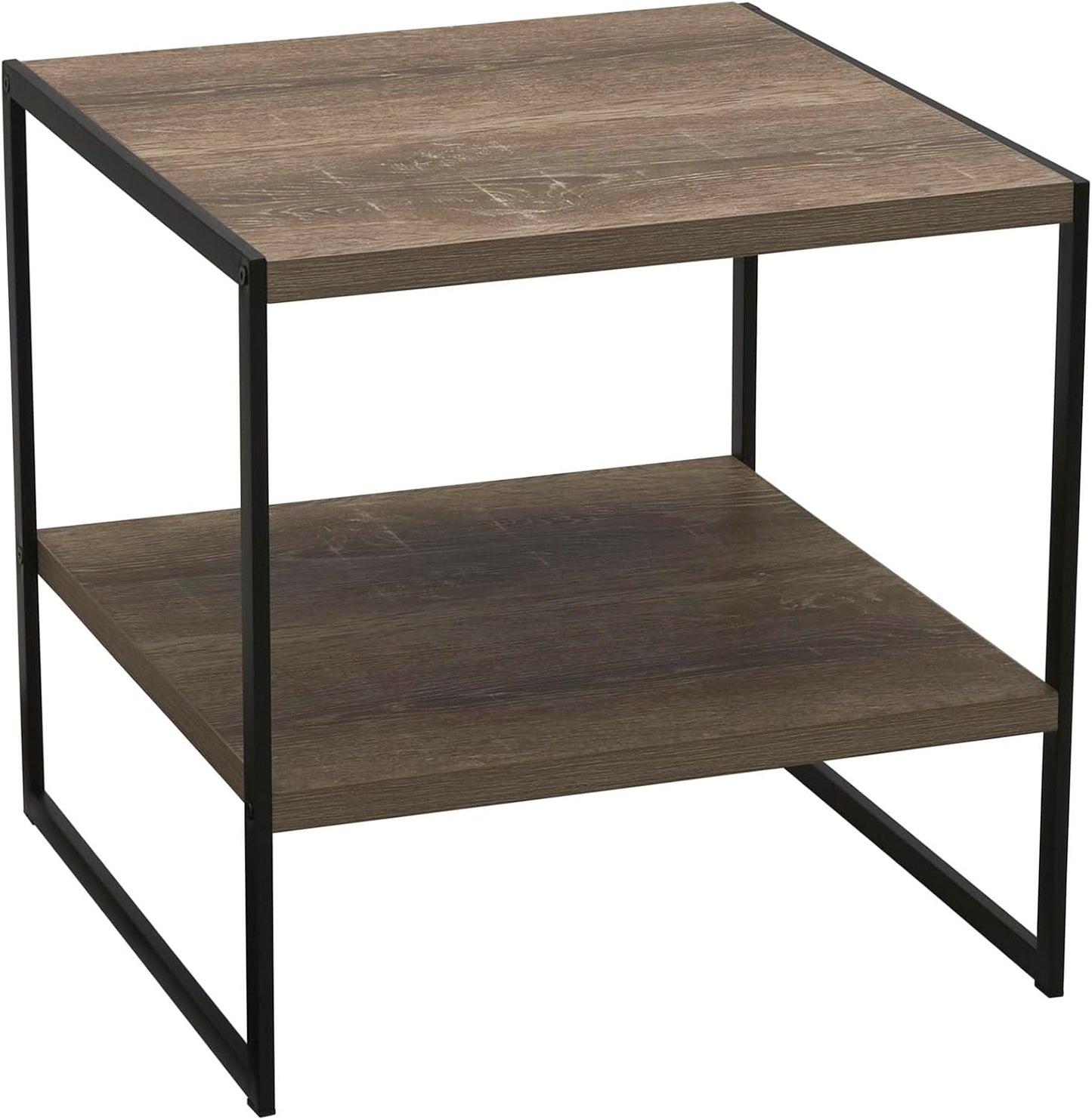 Mesa auxiliar cuadrada madera fresno con estante
