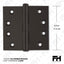 Bisagra puerta rodamiento bronce 4.5x4.5pulg latón set 2