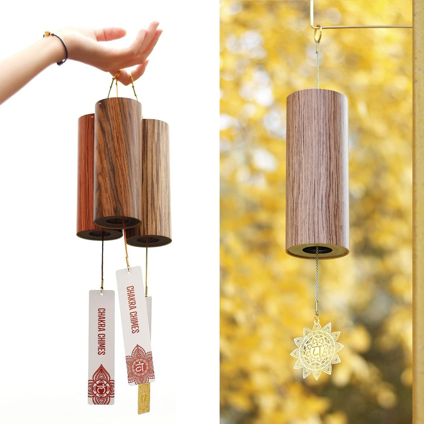 Campanas de viento de bambú para meditación y decoración