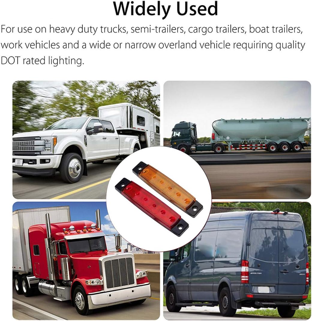 20 Luces LED Ámbar/Rojas para Camión Remolque Decorativas