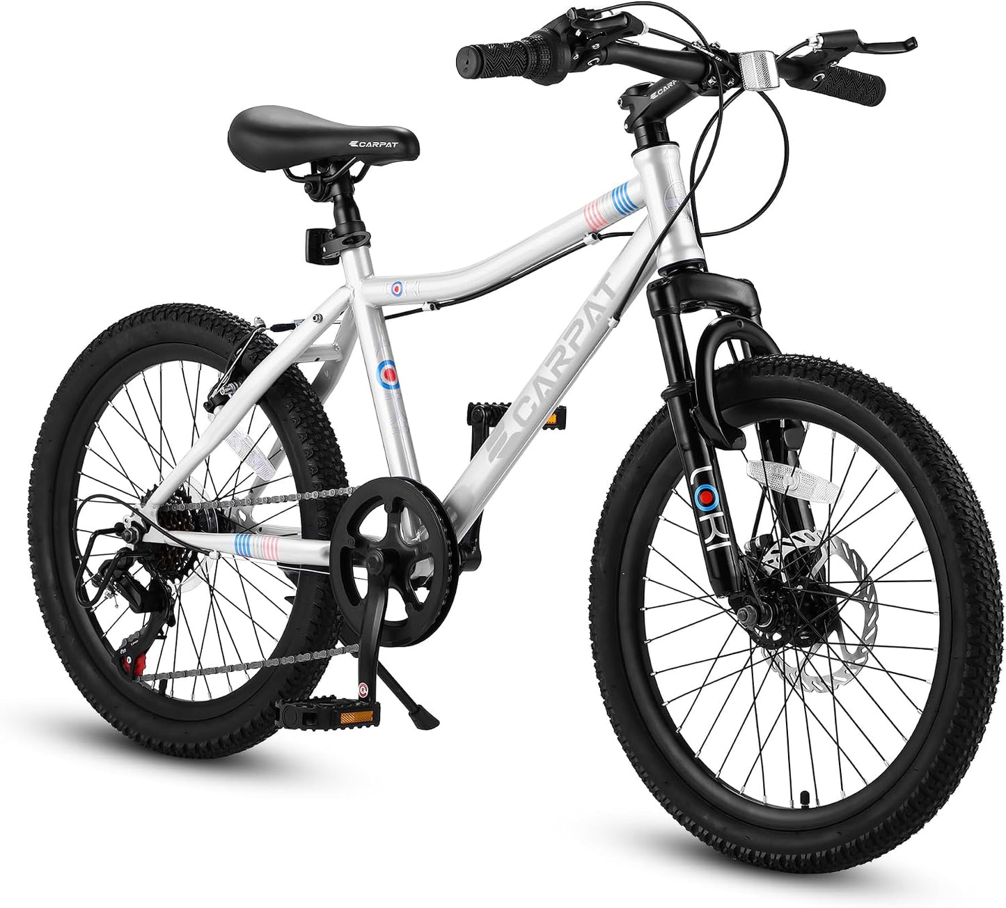 Bicicleta montaña niños 20/24pulg 7 vel. susp. freno disco