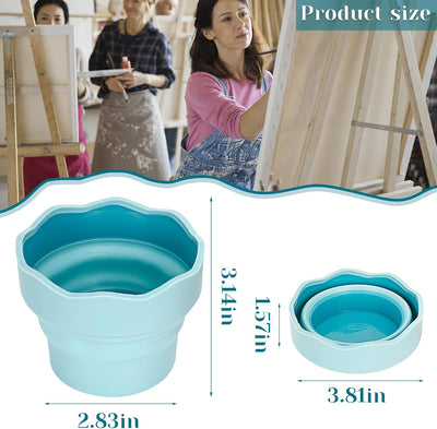 2 Pzas Pinceles Plegables Cubo Lavado Silicona Pintura