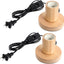 2 Pzas Base Lámpara E26/E27 Metal Pulido 6pies Interruptor