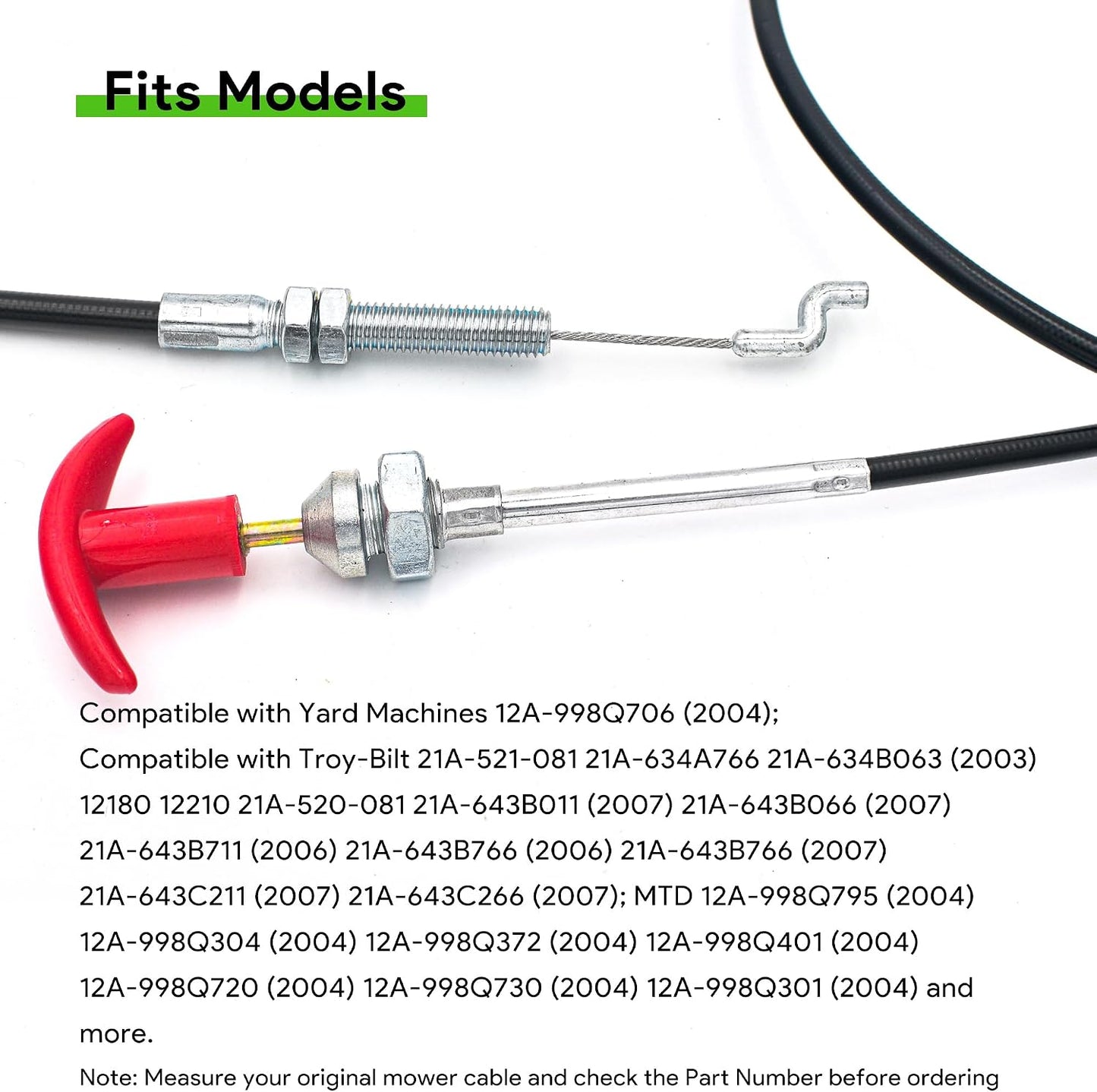 Cable embrague inverso cortacésped MTD Troy Bilt Bronco
