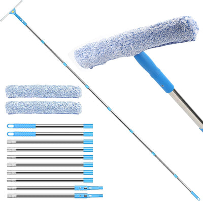 Kit lavado ventanas 10ft con poste extensión escobilla 2en1