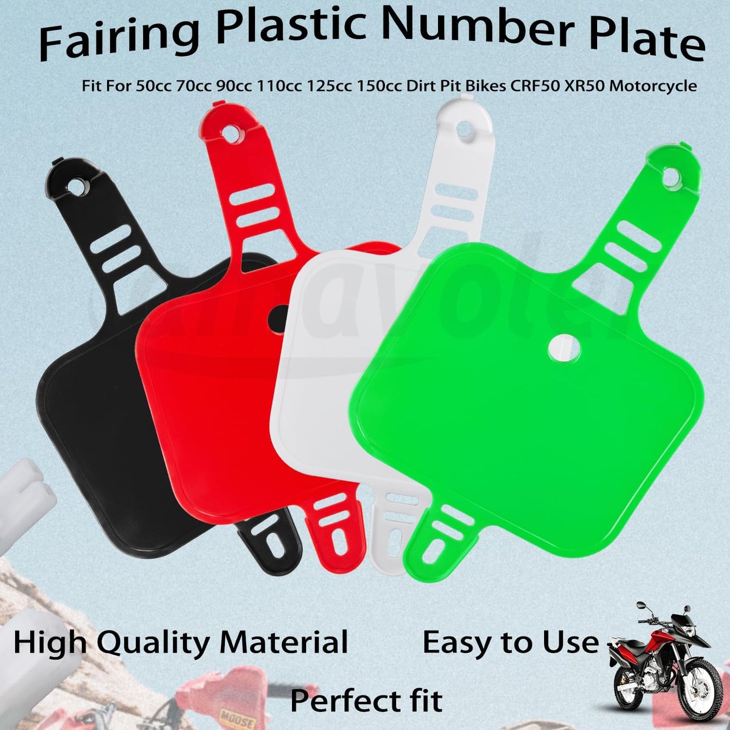 Placa plástico carenado motos 50-125cc CRF50 XR50