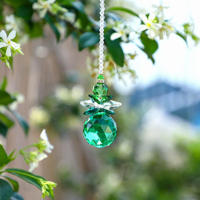 Adorno colgante ángel de la guarda para ventanas verde