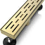 Drenaje ducha 12pulg rectangular acero inox cepillado oro