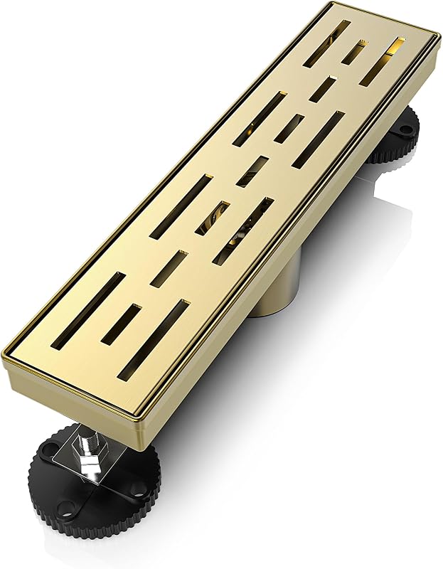Drenaje ducha 12pulg rectangular acero inox cepillado oro