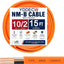 Cable 10/2 NM-B 15 ft cobre puro 10AWG con funda no metálica