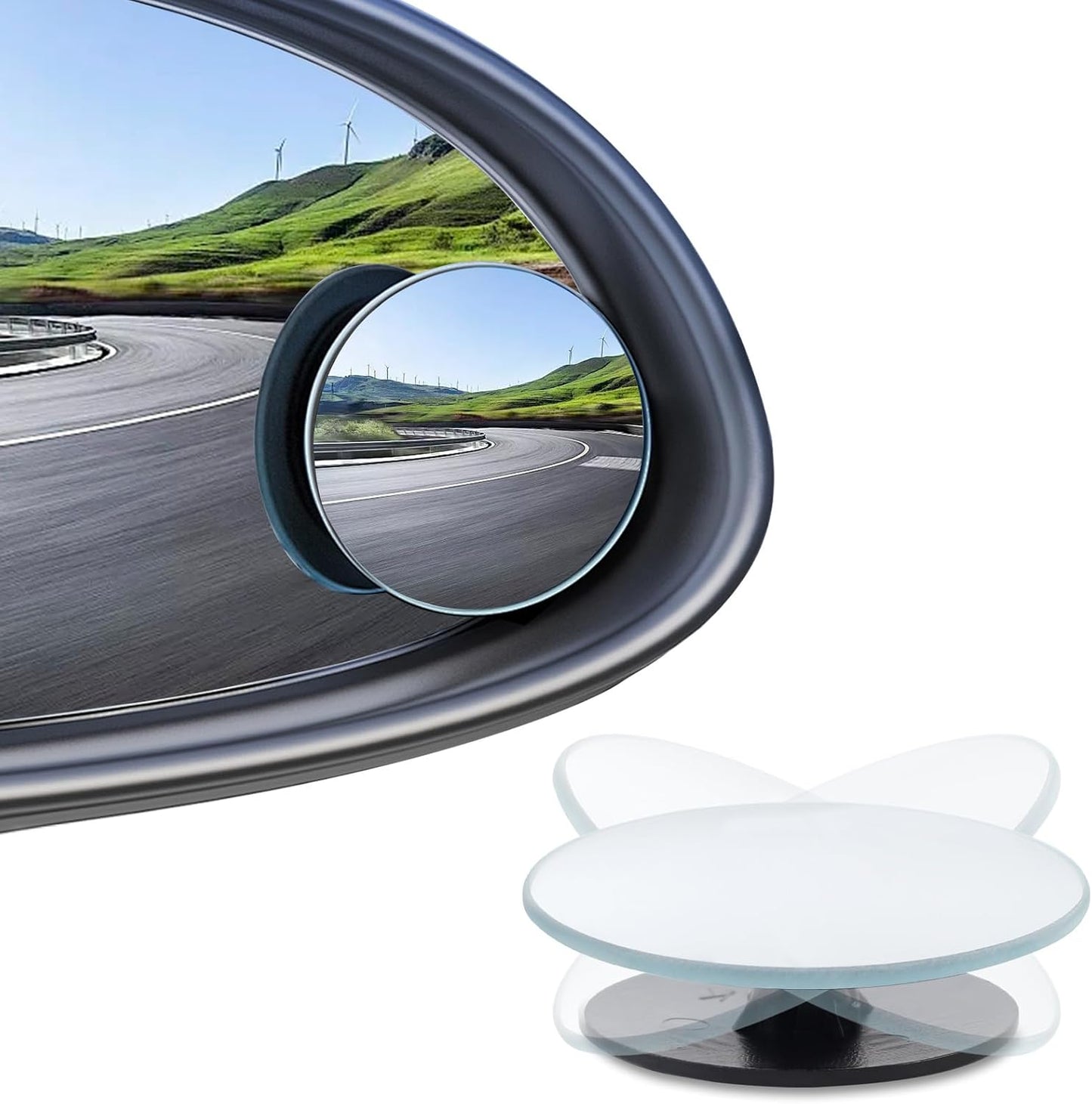 Espejo punto ciego 4uds convexo sin marco autoadhesivo para auto