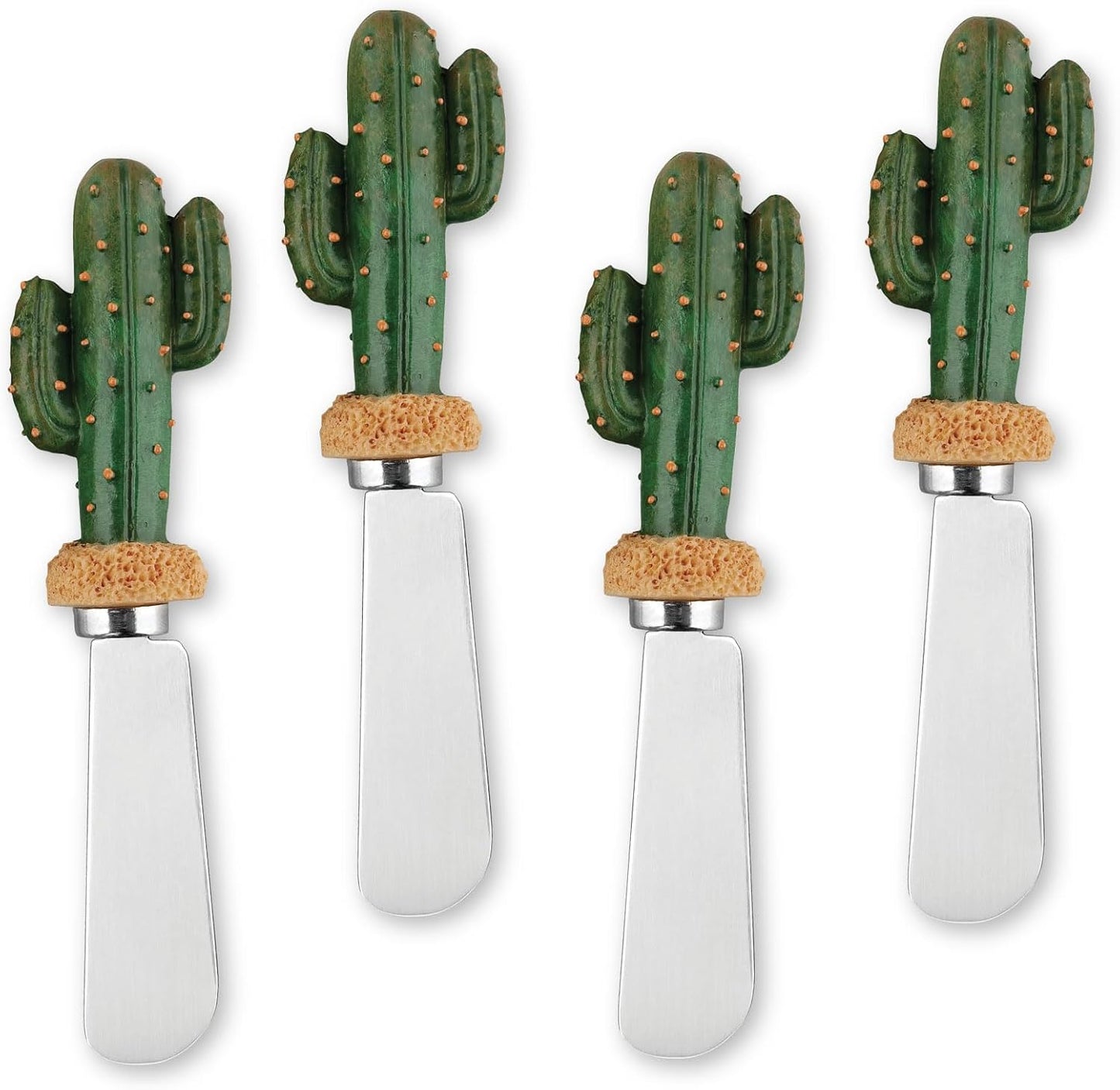 Set 4 Esparcidores Queso Asas Resina Cuchillas Acero Inox