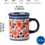 Set 4 Tazas Cerámica Pintadas 15.5oz Asa Té/Léche/Cacao