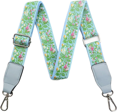 Correa para bolso mujer ajustable bordado étnico 1.2pulg plateado