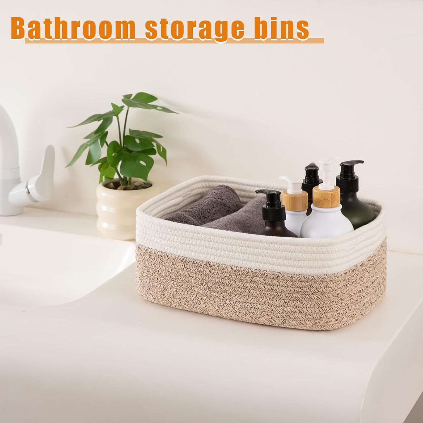 4 Cestas Almacenamiento Decorativas 13.8"