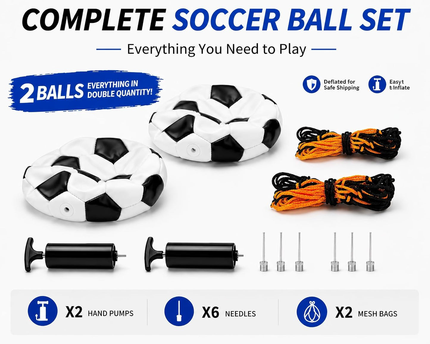 Balón fútbol tamaños 2-5 con bomba para niños y adultos