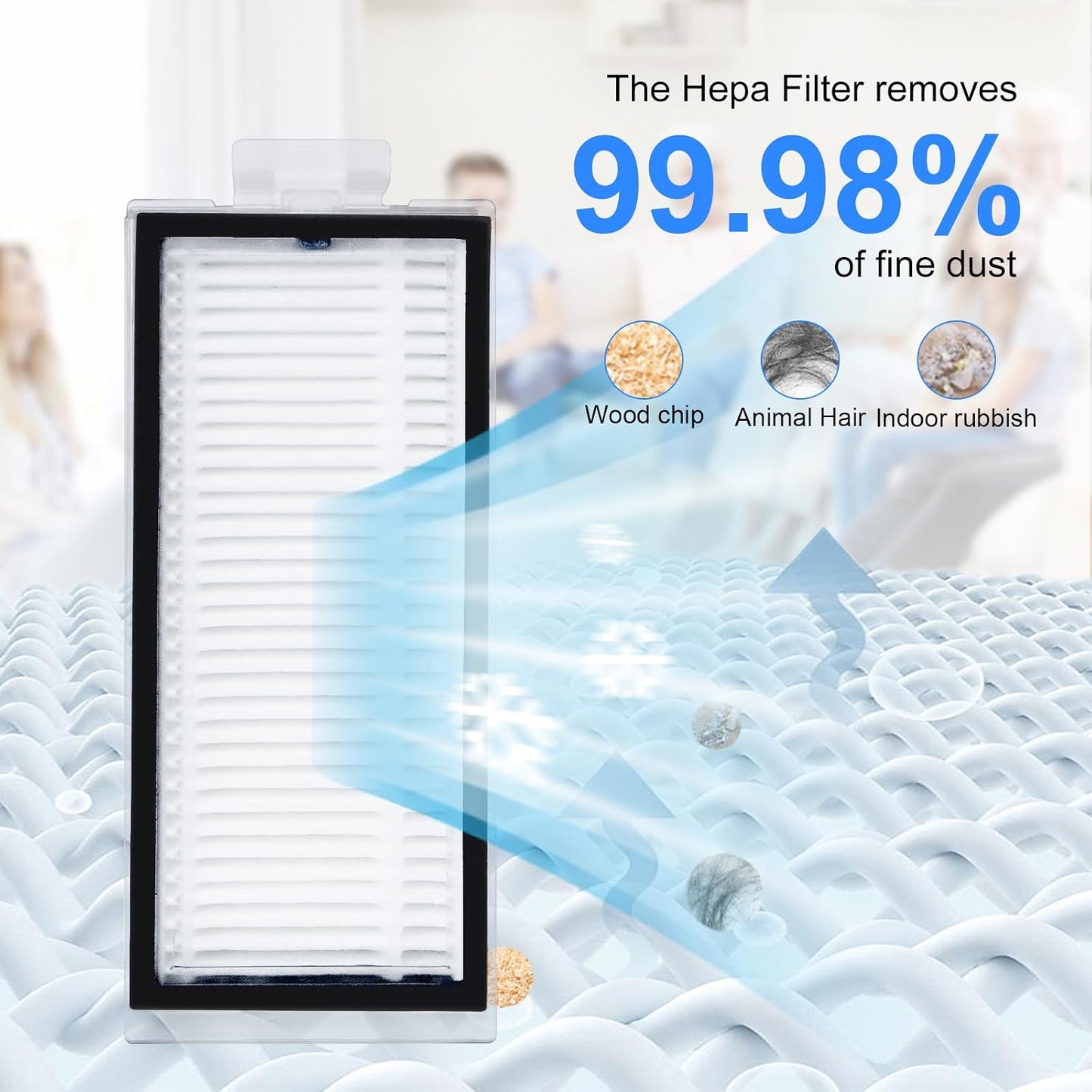 Filtro HEPA reutilizable para robot aspirador Roborock Q7 Q8 Q5 T8