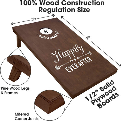 Set Cornhole Madera Estainada 4x2pies con Funda