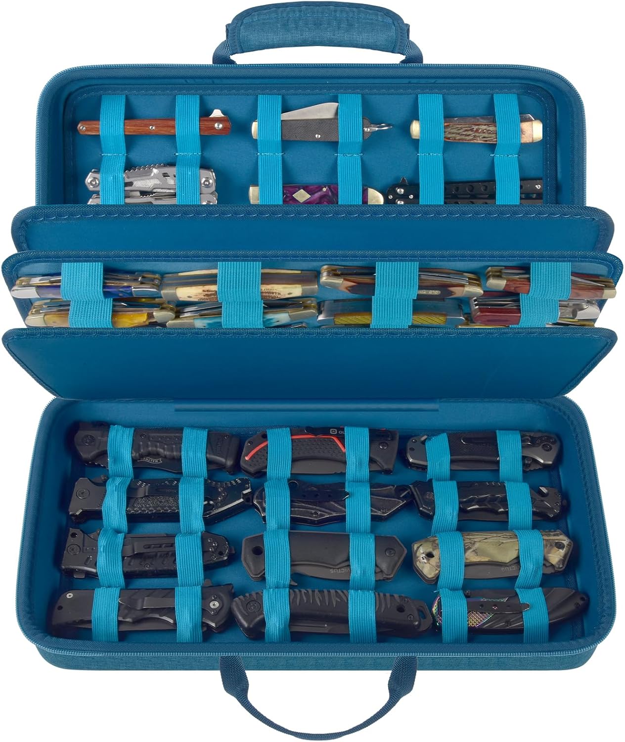 Estuche cuchillos bolsillo soporte organiz. plegable
