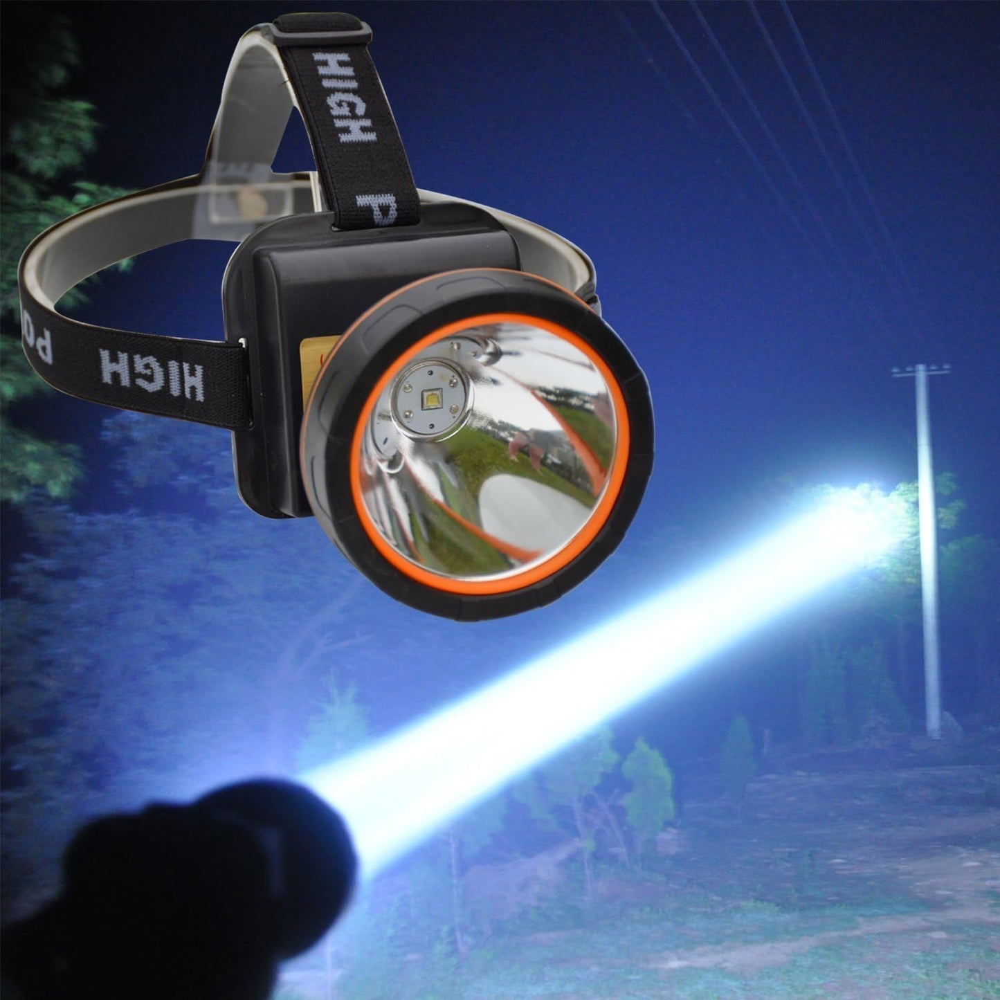 Linterna LED recargable exterior para acampar cazar pesca