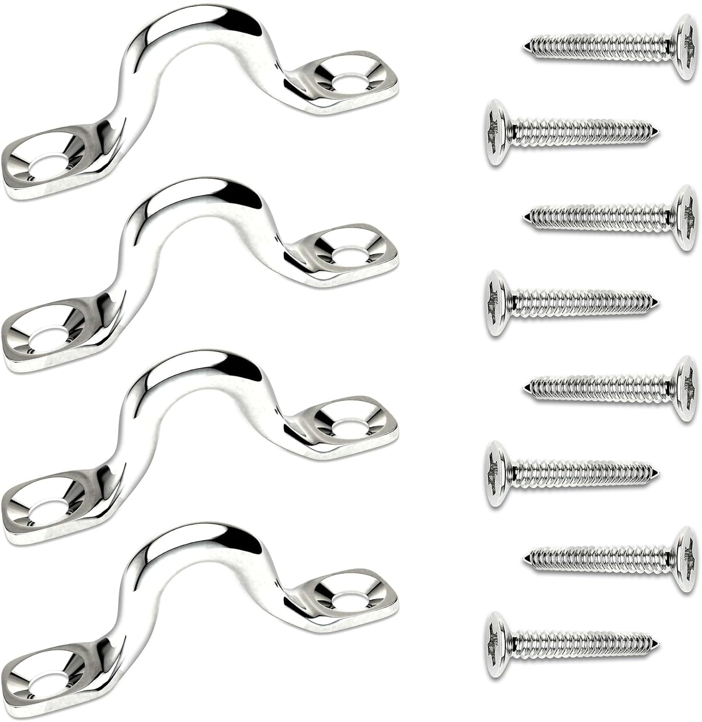 Ganchos techo acero inox 304 con almohadilla 2.1pulg set 4