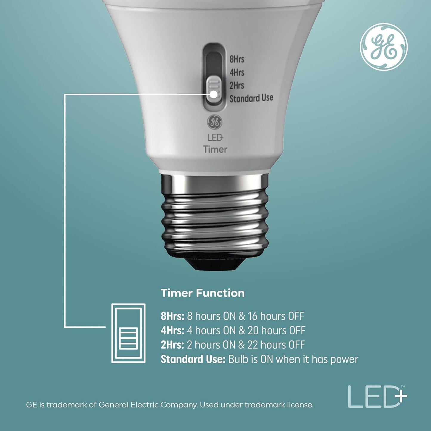 Bombilla LED A19 con temporizador 8W blanco suave pack 1