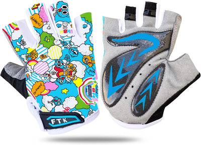 Guantes ciclismo niños 2-11 años medio dedo