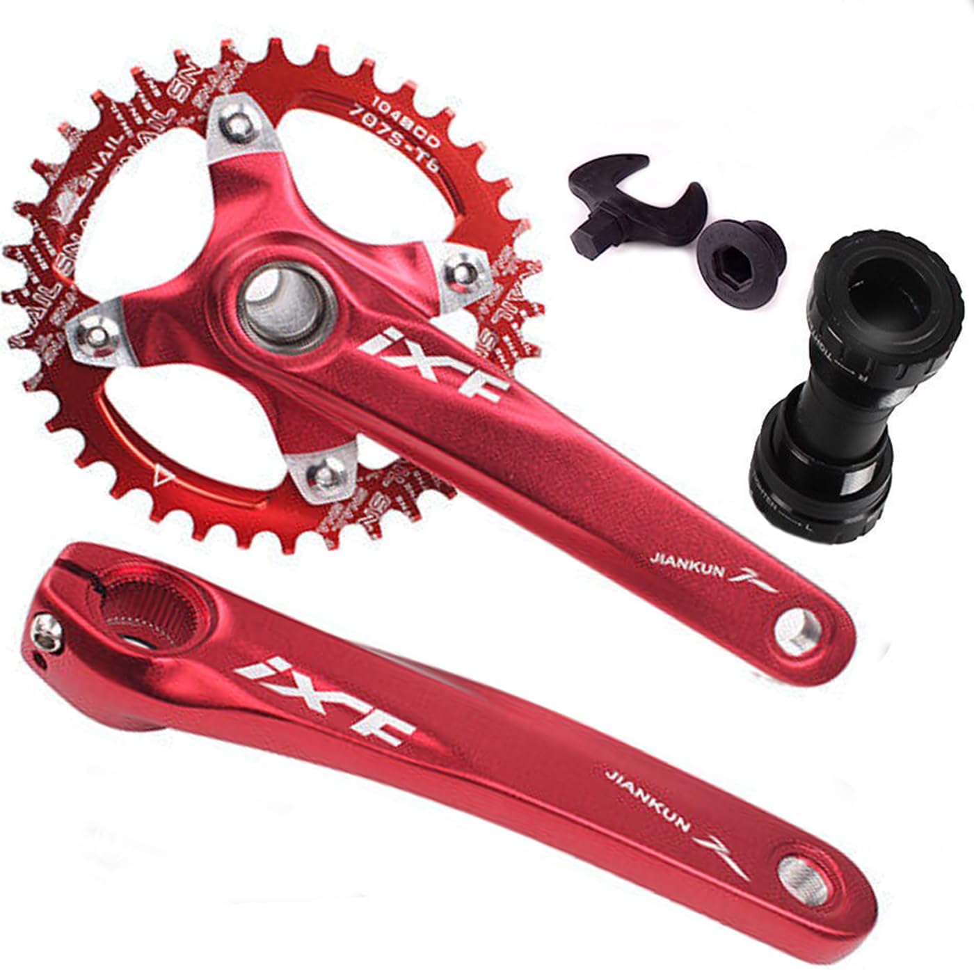 Set bielas aluminio BCD 104 30-52t bicicleta mtb carretera