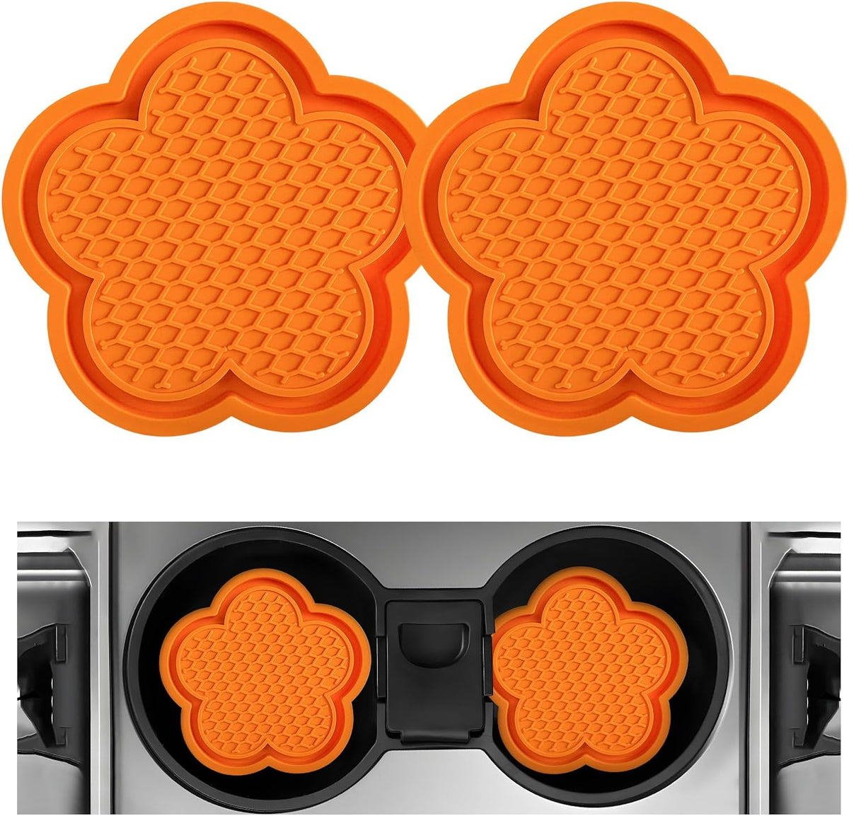 2 Pzas Posavasos para Auto Tapete Flor Antideslizante PVC