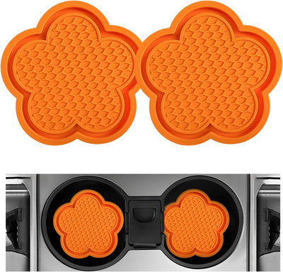 2 Pzas Posavasos para Auto Tapete Flor Antideslizante PVC