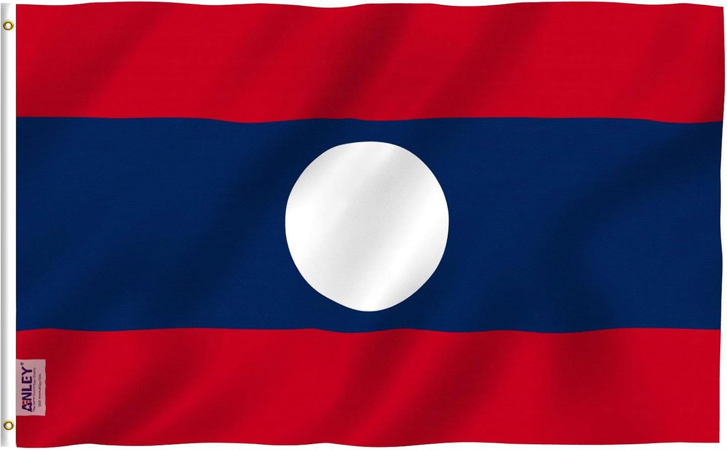 Bandera Laos 3x5ft Poliéster Ojales Latón Doble Costura