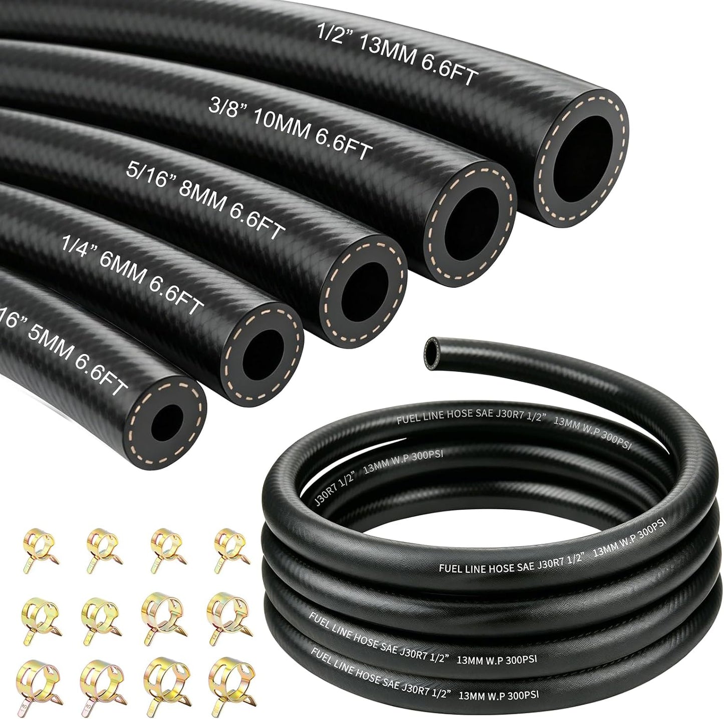 Kit manguera combustible NBR 3/8 1/2 5/16 1/4 3/16"