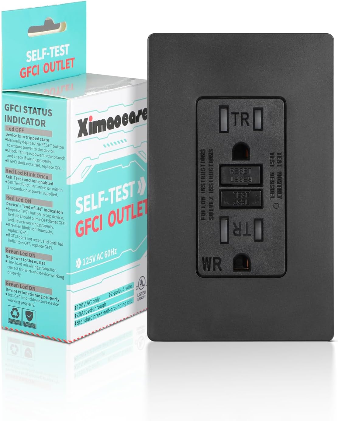 Tomacorriente GFCI 15A con LED resistente TR WR