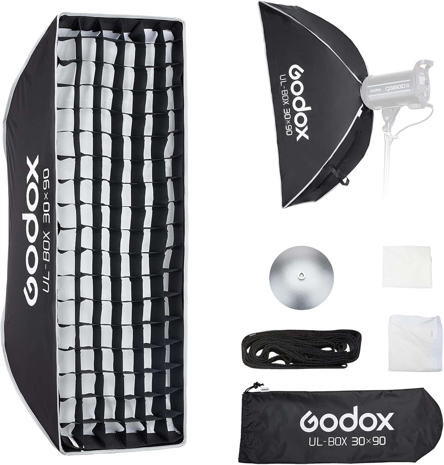 Softbox rectangular estrecho plegable 12x35 pulg