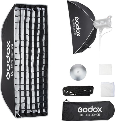 Softbox rectangular estrecho plegable 12x35 pulg