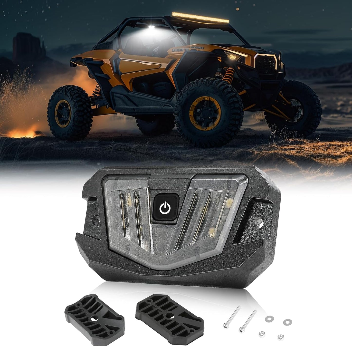 Luz LED cúpula UTV 12V soporte universal color blanco
