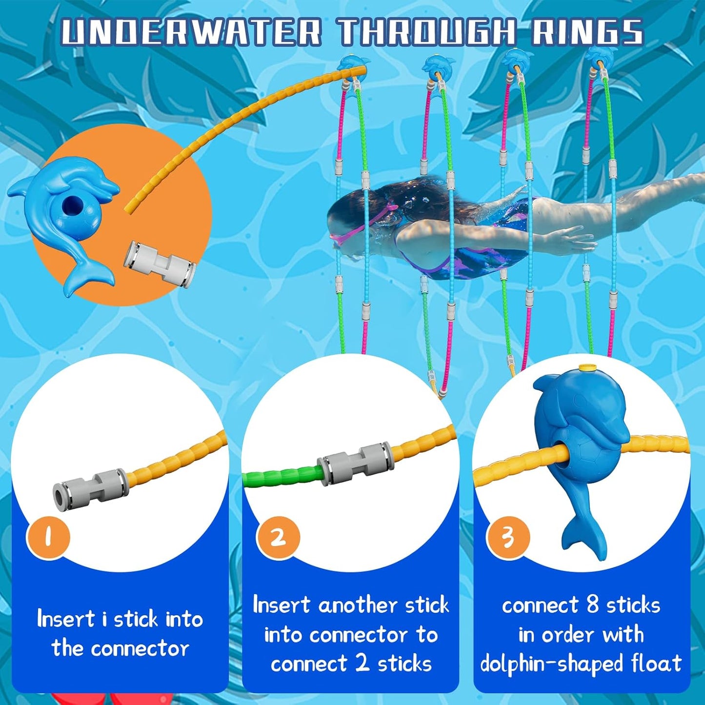 Juguetes de piscina para niños anillos de natación 4-12 años