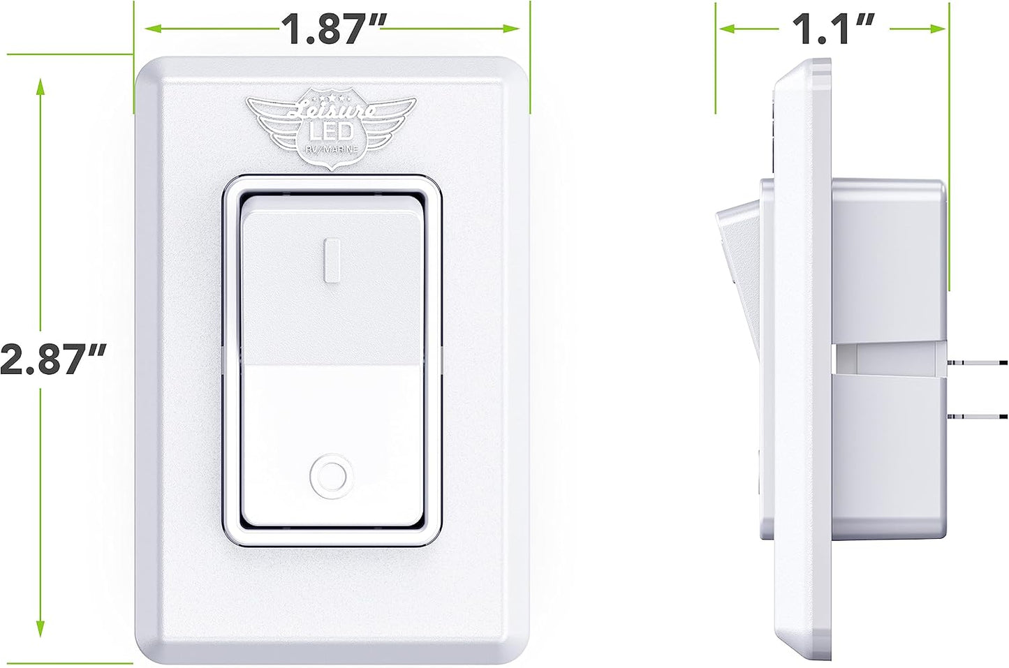 Interruptor SPST 12V para RV con tapa y etiqueta adhesiva