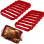 2 Pzas Estantes Silicón Antiadherente para Asar Hornear Rojo