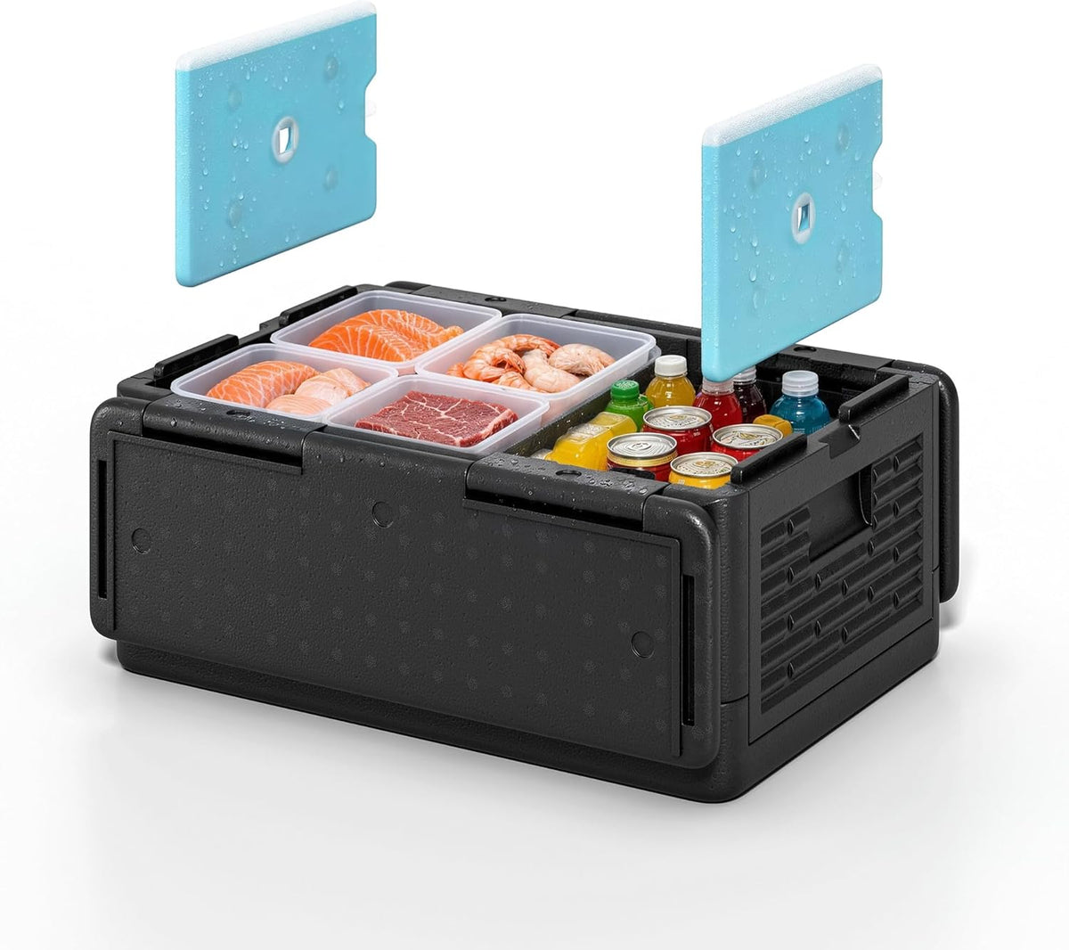 Caja caliente EPP aislada 42qt con 2 pzas hielo reutilizable