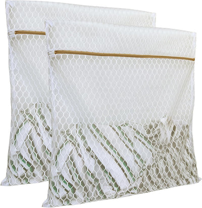 2 Pzas Bolsas Lavandería Malla Grande 24x24"