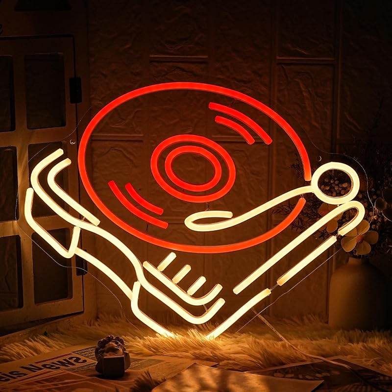 Letrero neón retro rojo cálido para estudio y dormitorio