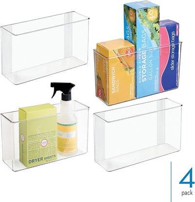 Contenedor adhesivo organizador 4 pzas transparente cocina baño