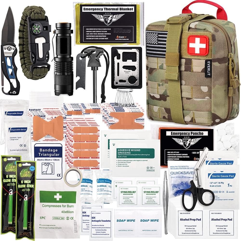 Kit supervivencia 250 pzas IFAK para camping caza