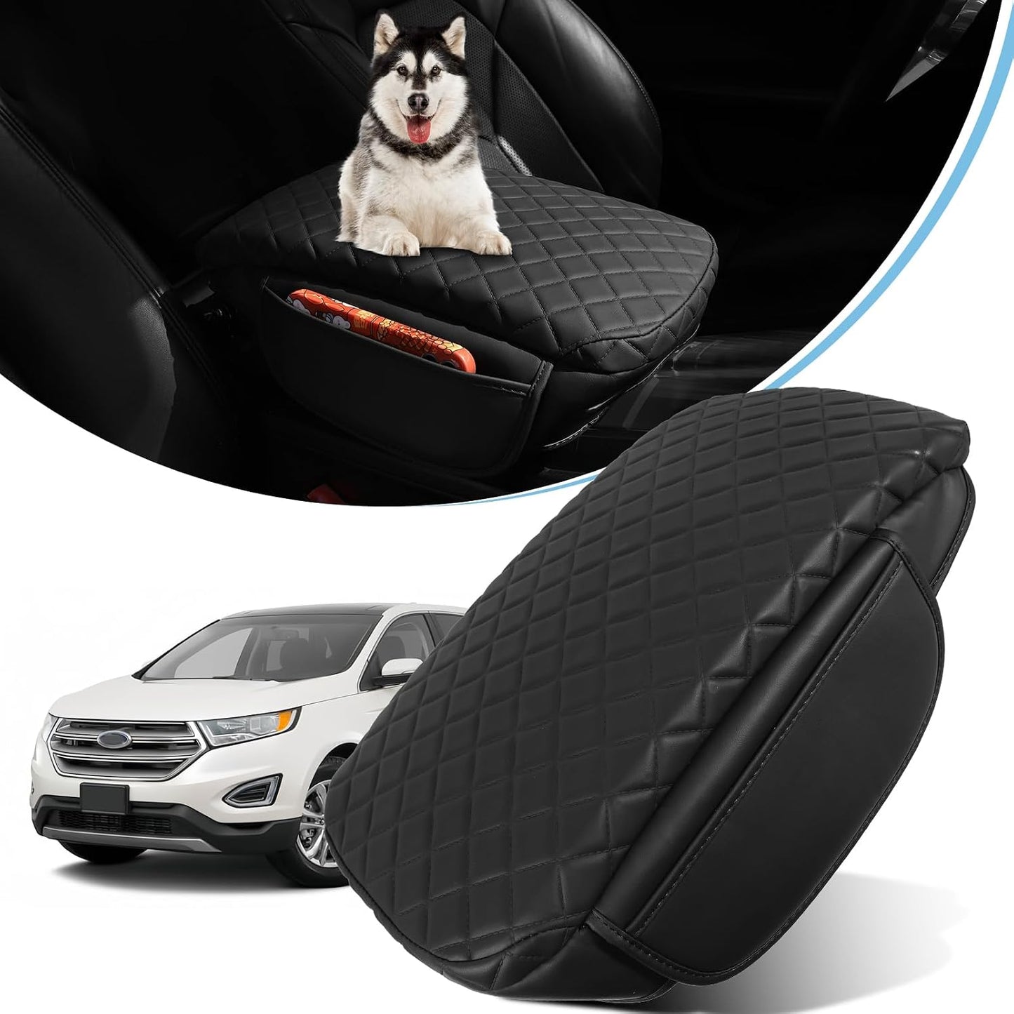 Funda reposabrazos cuero Ford Edge 15-19 con 2 bolsillos