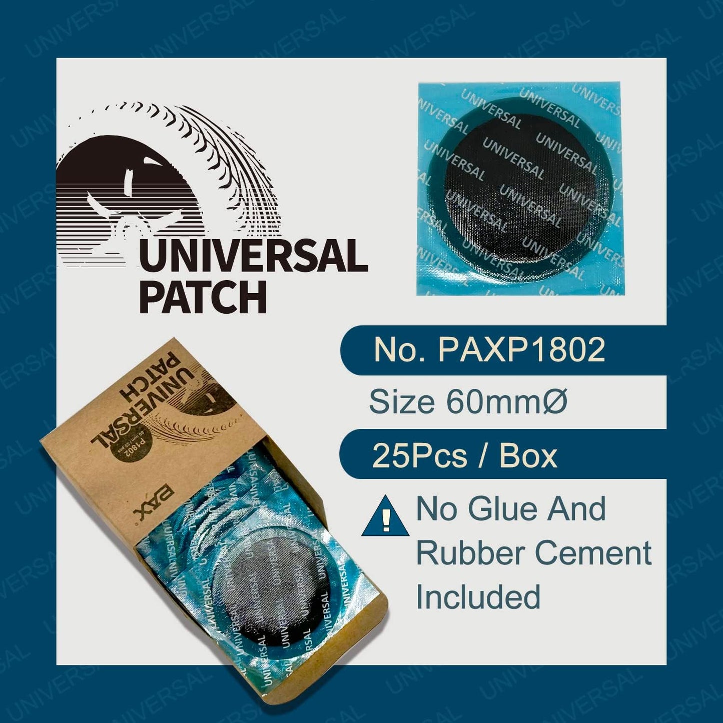 25 Pzas Parches Redondos 60mm para Neumáticos