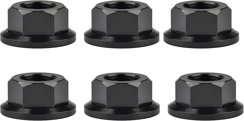 Set 6 Tuercas Hexagonales M5-M16 Paso M12 Negro