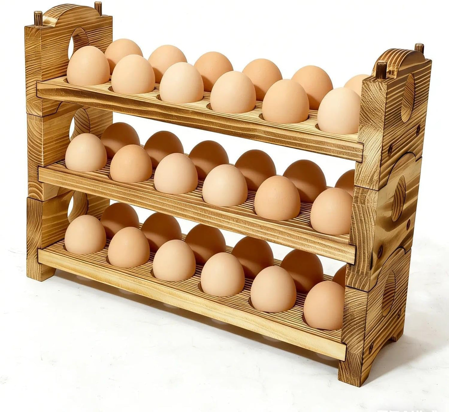 Soporte huevos madera 36 unidades apilable decorativo